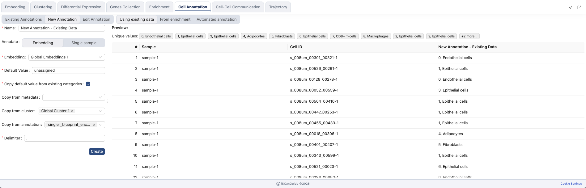 Cell Annotation, step 4: Label groups yourself