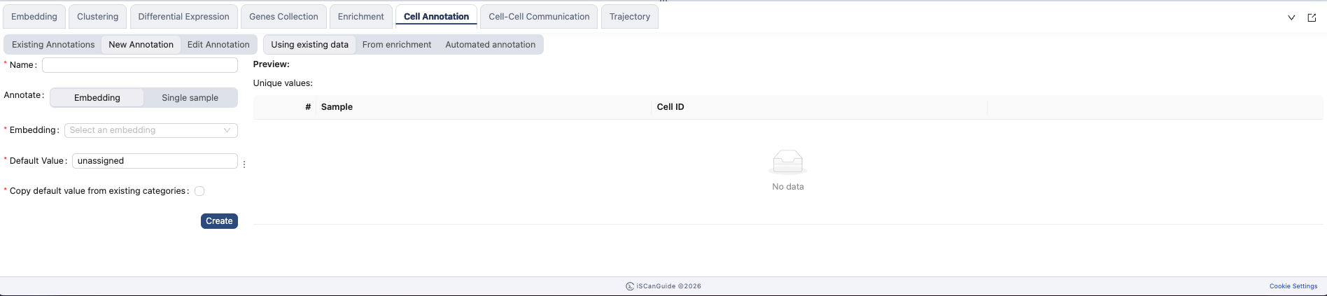 Cell Annotation, step 2: Choose how to annotate