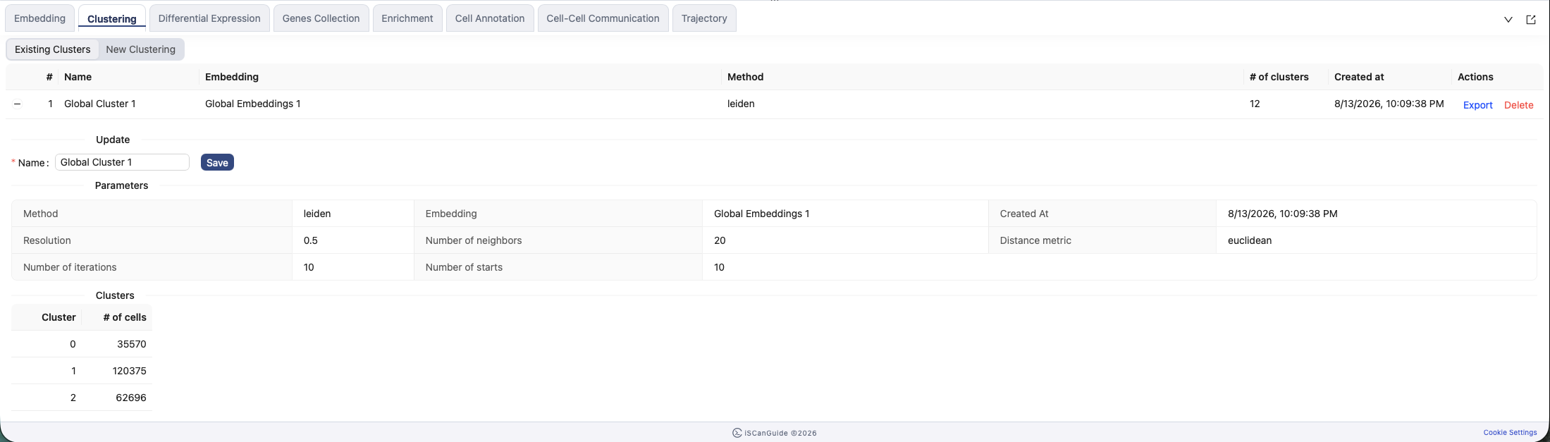 Clustering, step 6: Existing clusterings