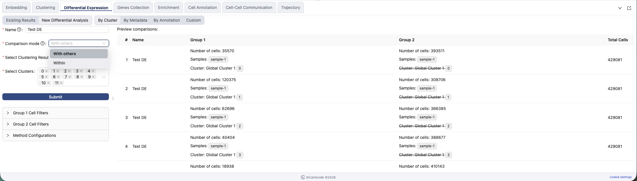 Differential Expression, step 4: Choose what to compare against