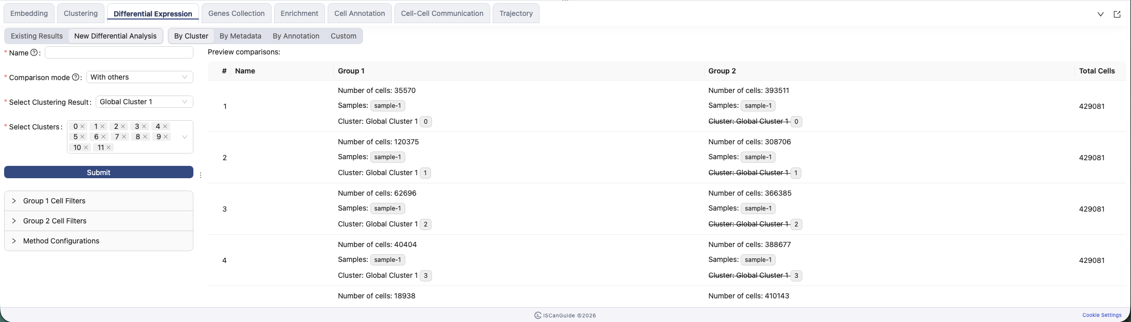 Differential Expression, step 2: Choose how to define your groups