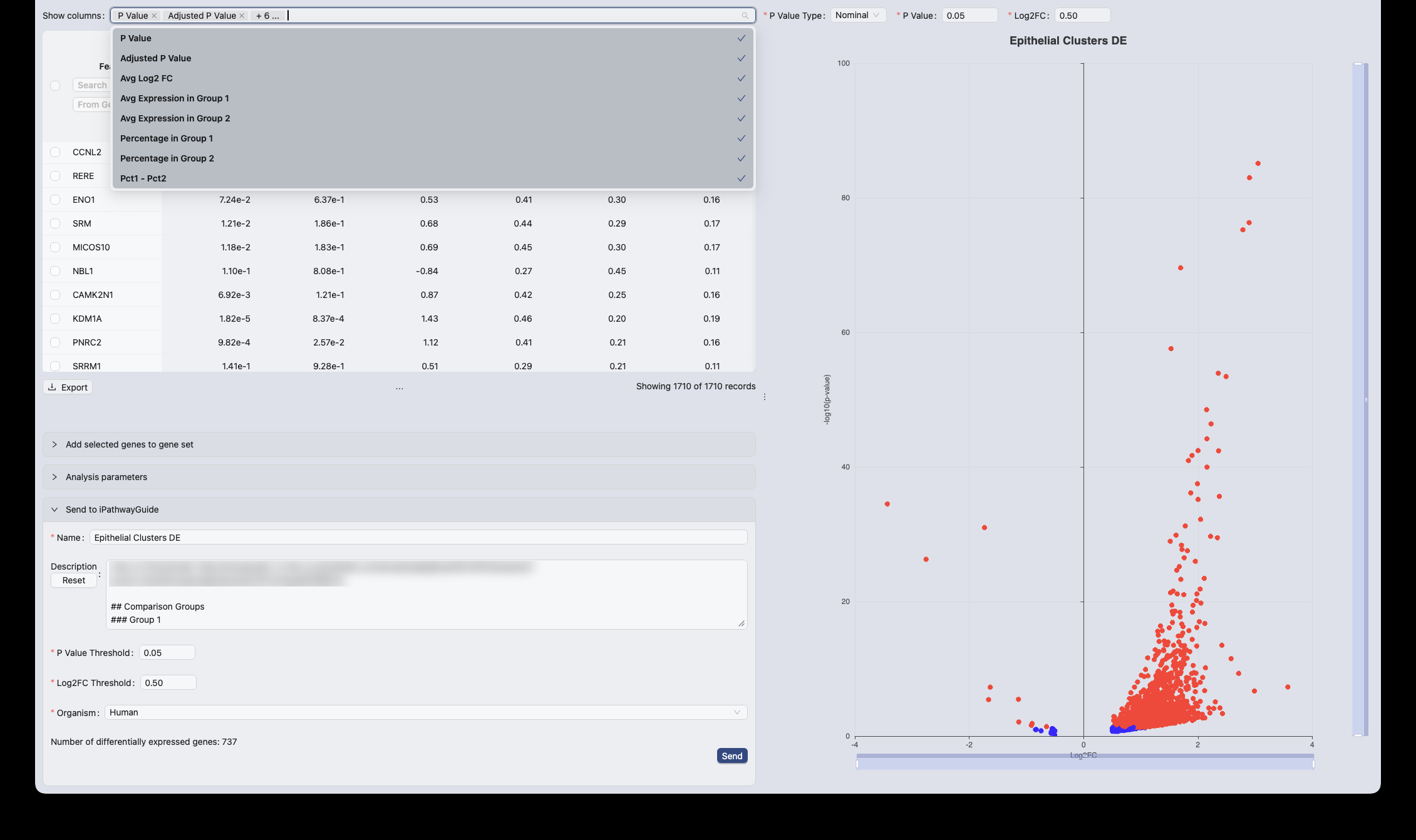 Differential Expression, step 8: Read the results table