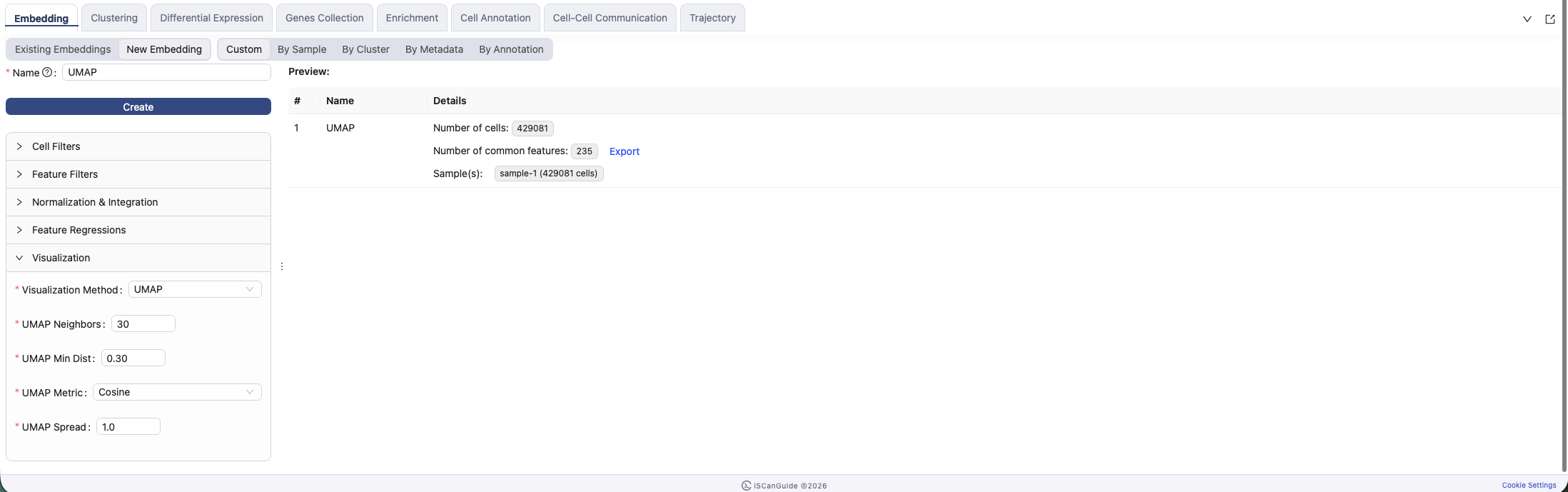 Embedding, step 9: Choose a visualization method