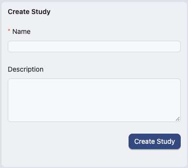 Create Study and Upload Data, step 1: Create a study