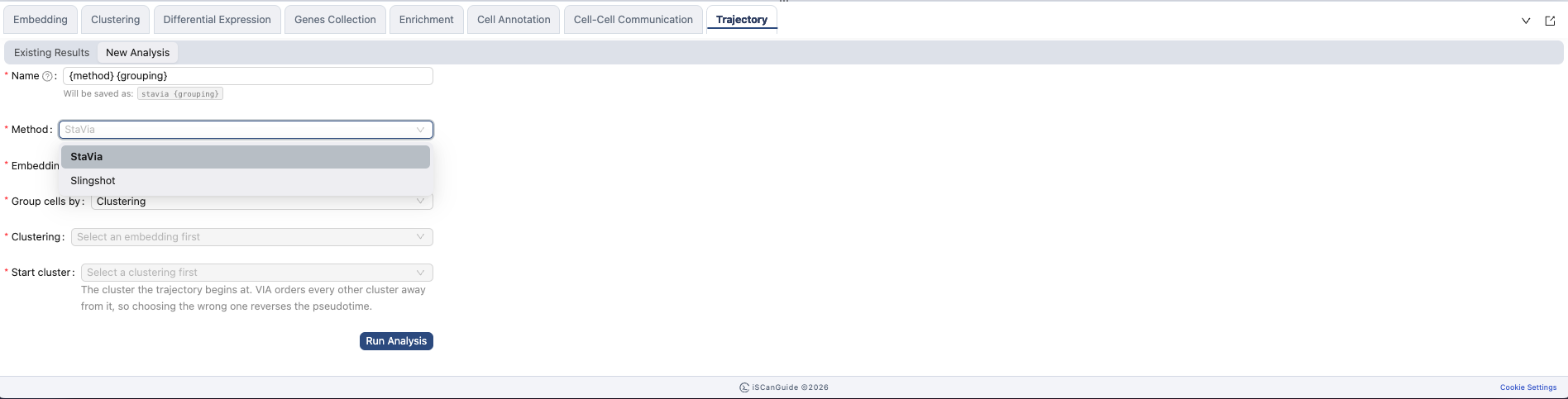 Trajectory, step 3: Choose a method
